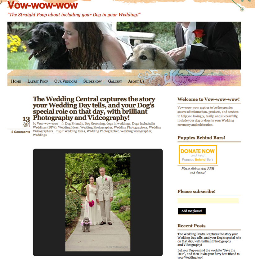 Vow Wow Wow Wedding Blog - Dogs and Weddings