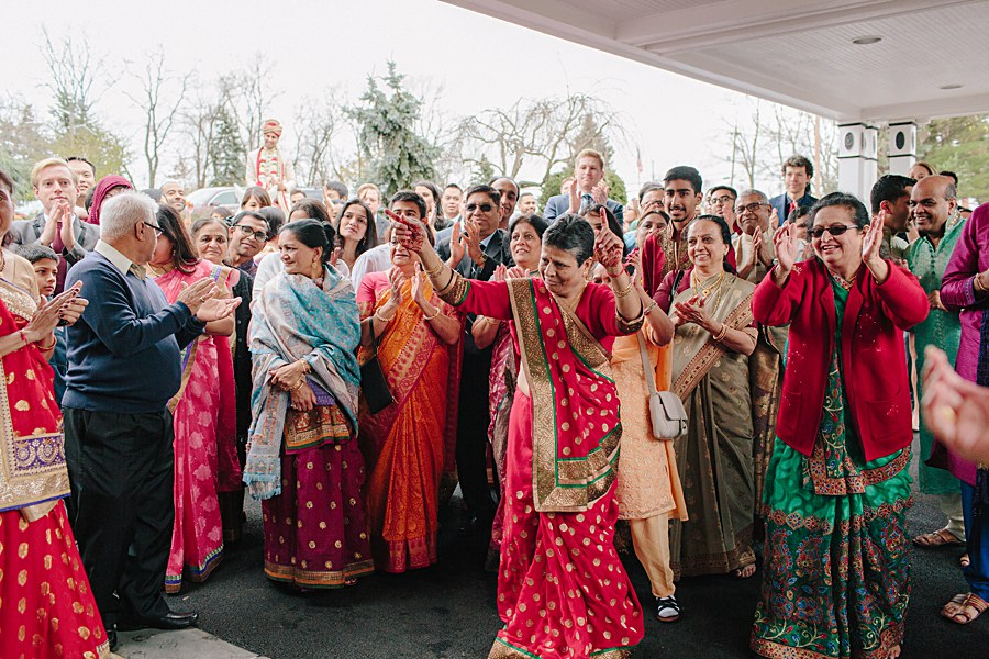Family dancing during Indian Wedding Baraat