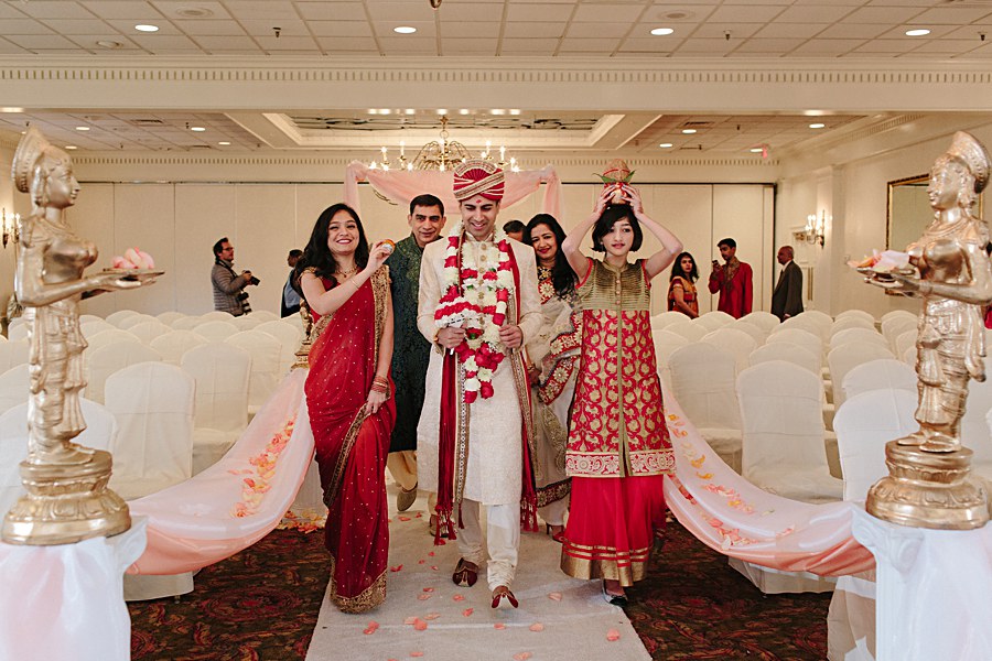 Groom Walking in during his Indian Wedding