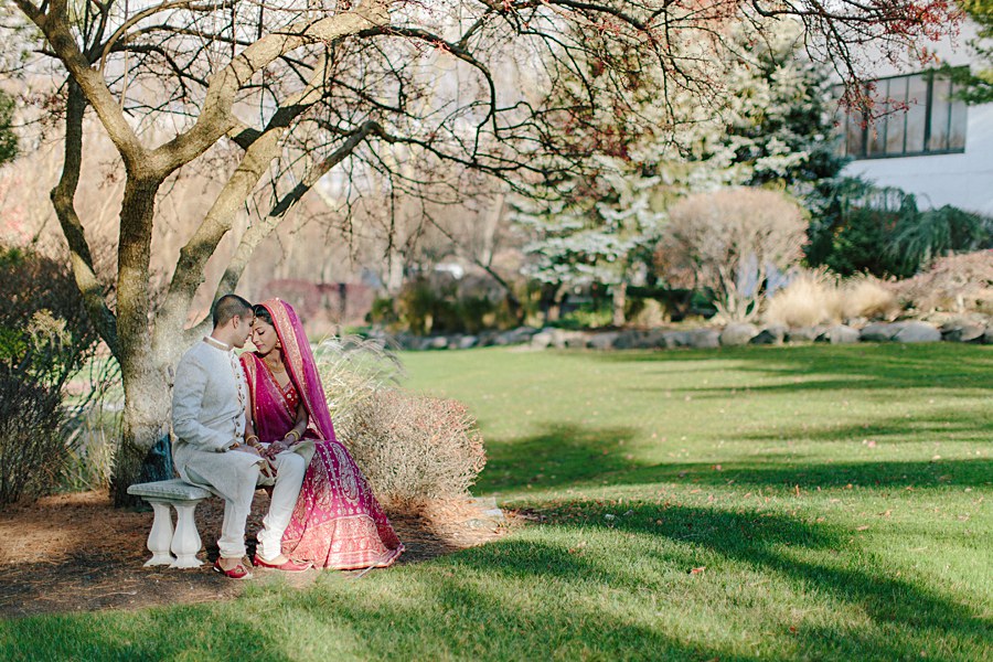 Romantic Indian Bride and Groom Wedding Portrait in New Jersey