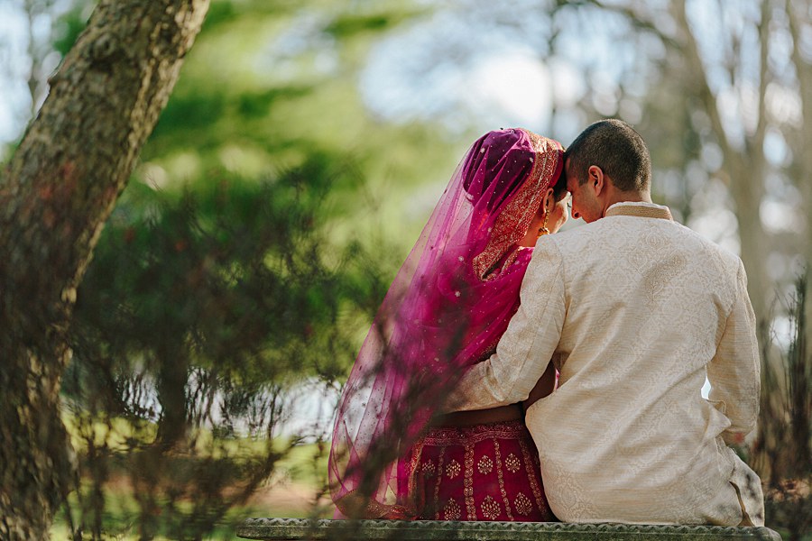 Romantic Indian Bride and Groom Wedding Portrait